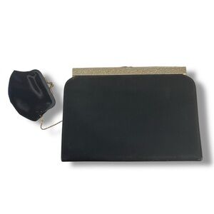 Vintage After Five Clutch Purse with Turquoise Colored Rhinestones & Coin purse